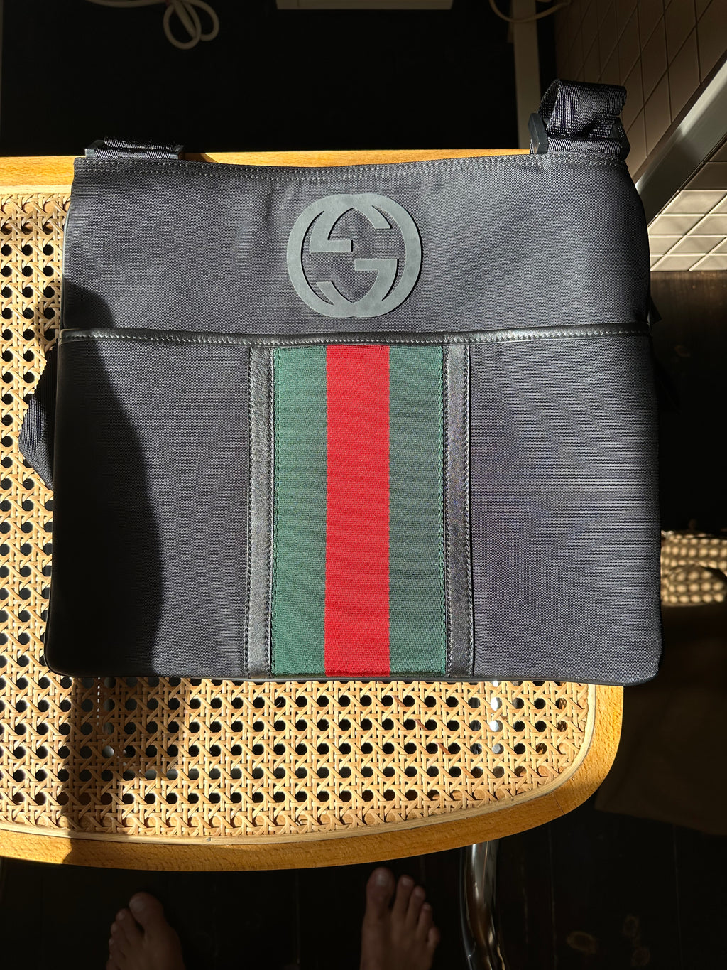 Gucci Black Nylon Messenger Bag