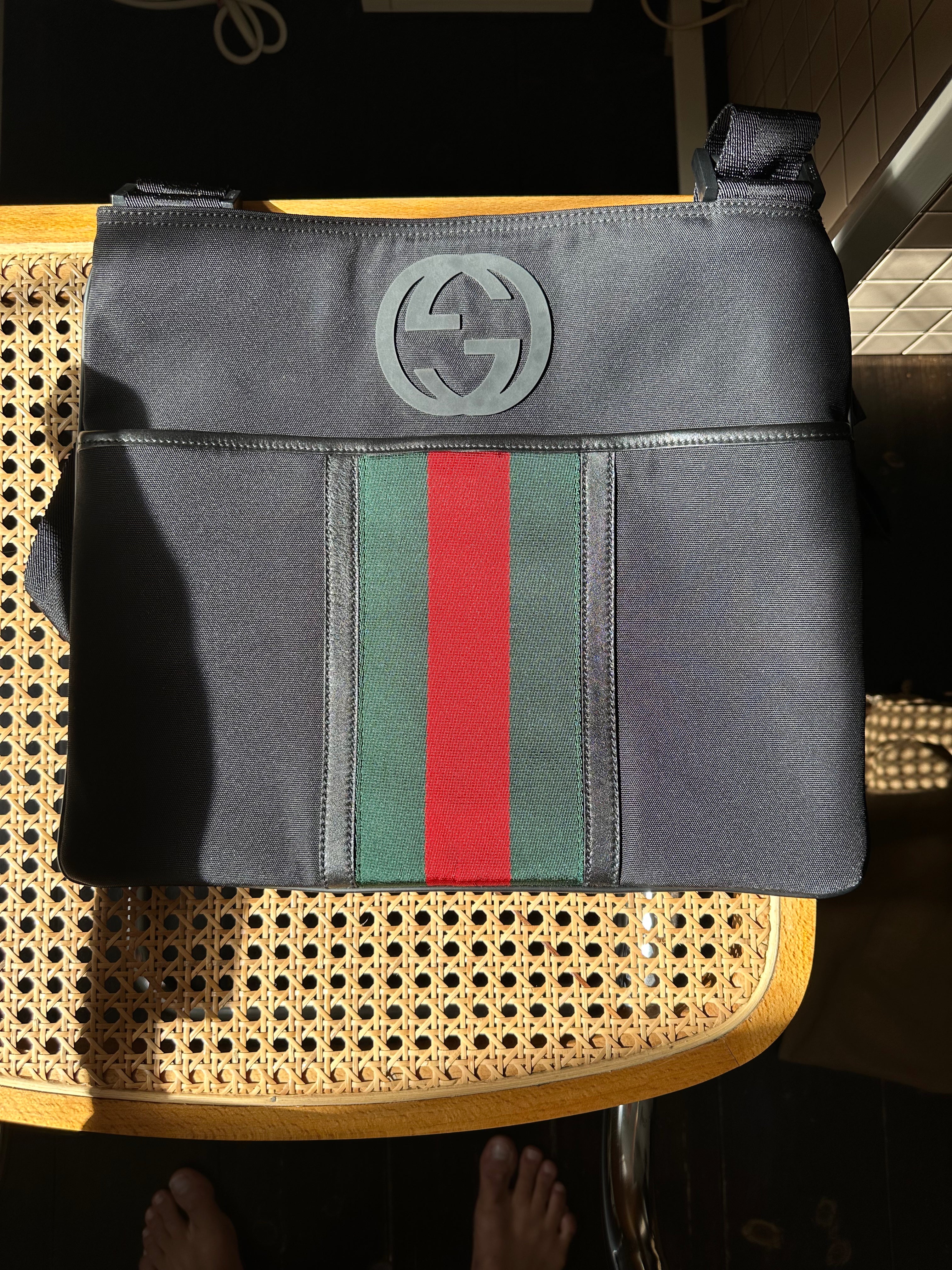 Gucci Black Nylon Messenger Bag