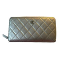 Chanel Silver Quilted Lambskin Wallet
