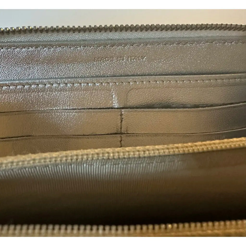 Chanel Silver Quilted Lambskin Wallet